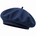 Béret taille unique en tissu effet denim bleu marine style décontracté