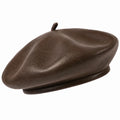 Béret taille unique en similicuir marron style classique