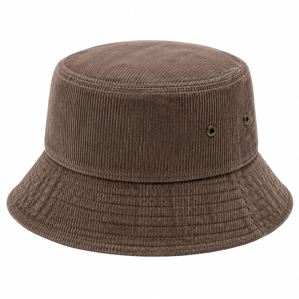 Chapeau bob taille unique en velours côtelé marron - bord souple décontracté