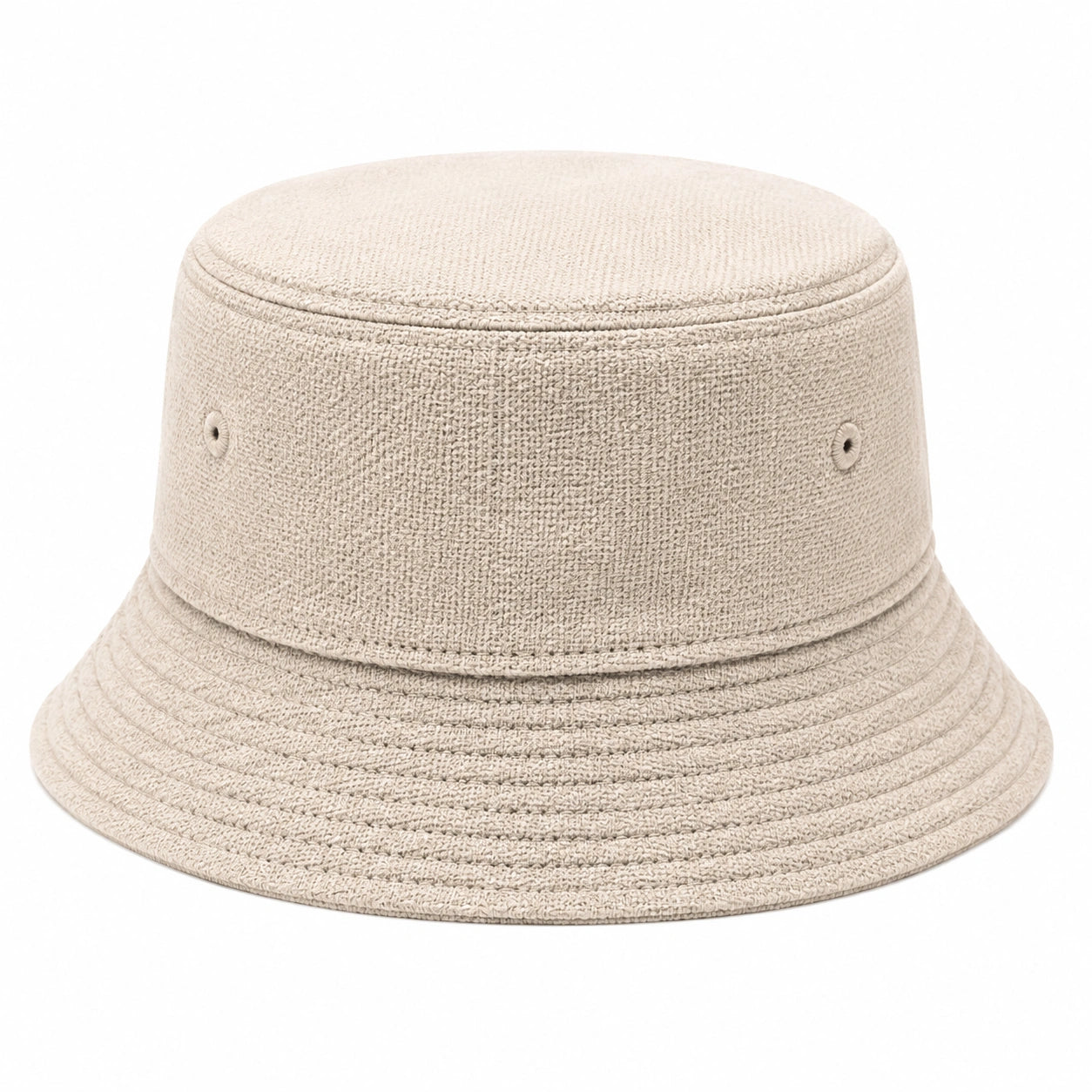 Chapeau bob taille unique en tissu texturé beige pour usage quotidien style décontracté