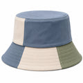 Chapeau bob taille unique en tissu bleu beige vert style color block