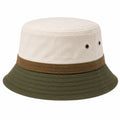 Chapeau bob taille unique en tissu beige marron et vert kaki - style décontracté