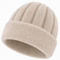 Bonnet taille unique en textile bouclé écru pour usage quotidien style décontracté