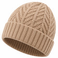 Bonnet taille unique en maille beige à revers style torsadé