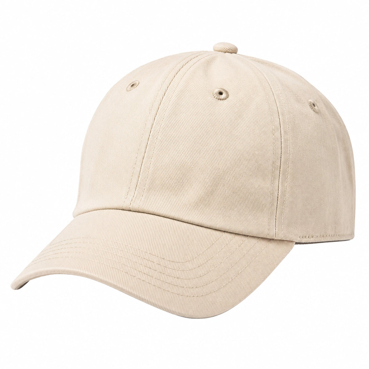 Casquette taille unique en tissu beige à visière courbée