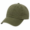 Casquette taille unique en coton vert kaki à visière courbée style décontracté