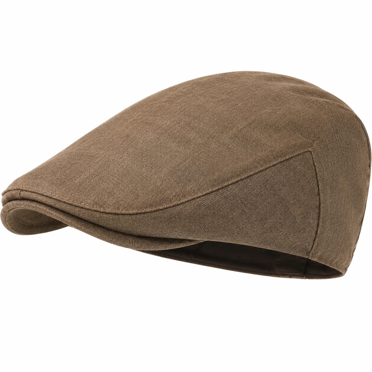 Casquette plate taille unique en tissu marron style classique