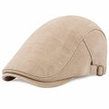 Casquette plate taille unique en tissu beige réglable style classique