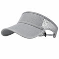 Visière de sport taille unique en tissu gris avec maille aérée réglable