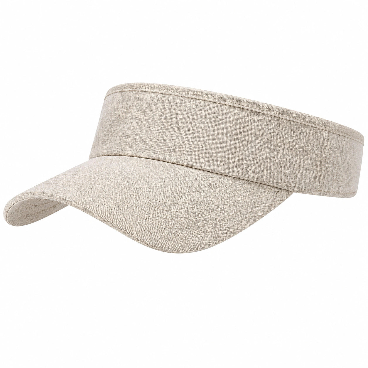 Visière taille unique en tissu beige - protection solaire