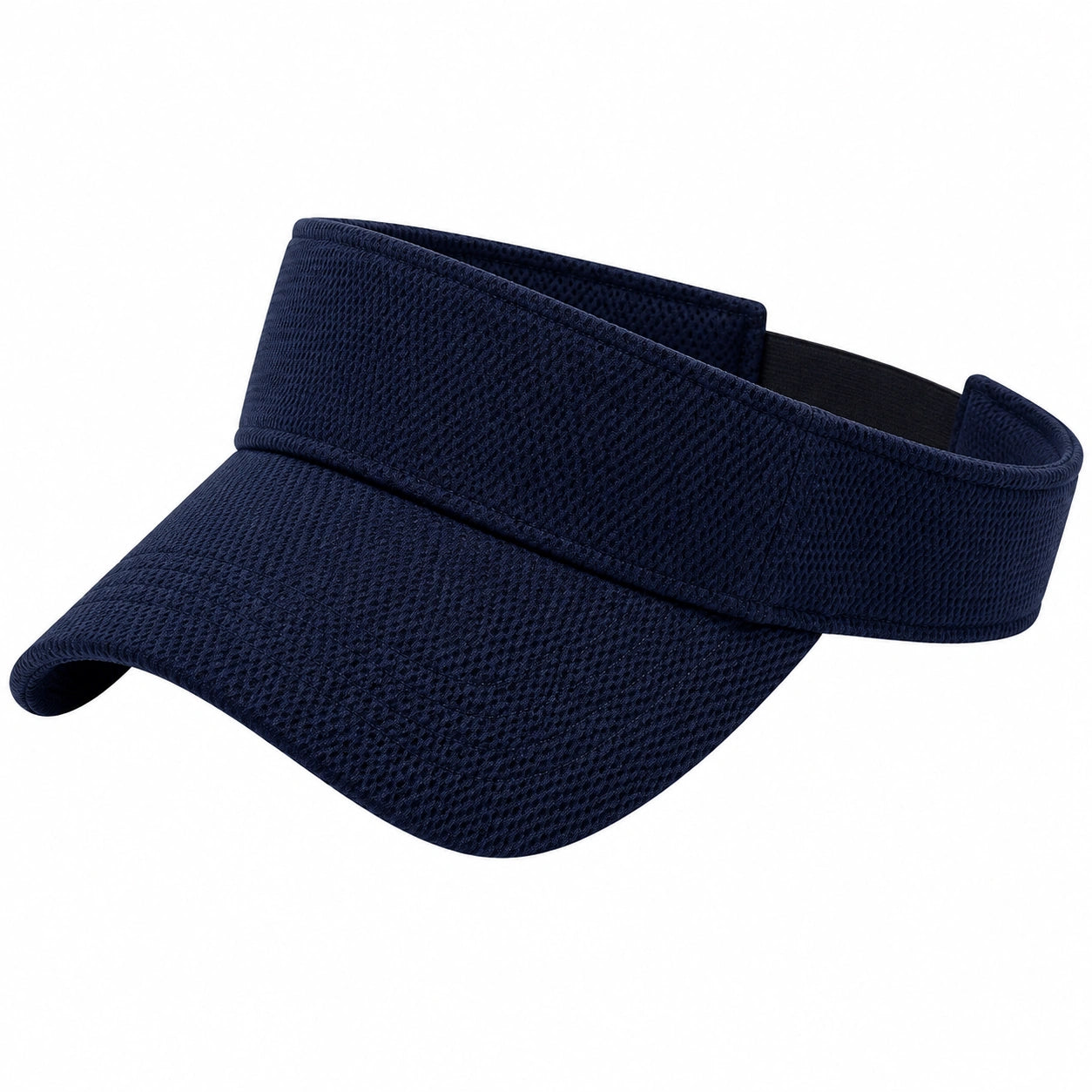 Visière de sport taille unique en textile bleu marine ajustable