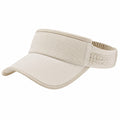 Visière de sport taille unique en tissu texturé crème avec bande élastique